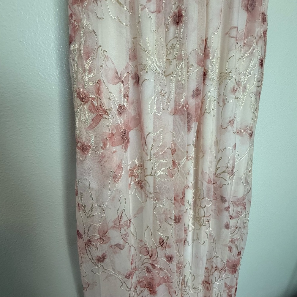 Baltic Born - Ardley Pink Floral Embroidered Puff Sleeve Maxi Dress - Small - Picture 4 of 16